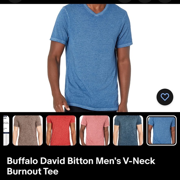 Buffalo David Bitton Men's V-Neck Burnout Tee - Picture 1 of 8